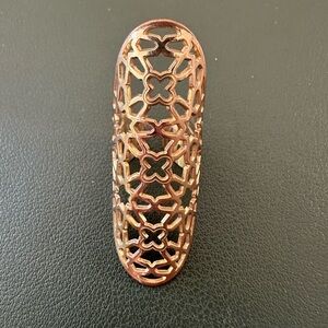 Rita & Zia Gold-Tone Adjustable Statement Ring – Moroccan Filigree Shield Design